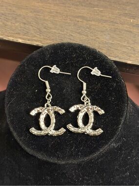 Cc silver earrings